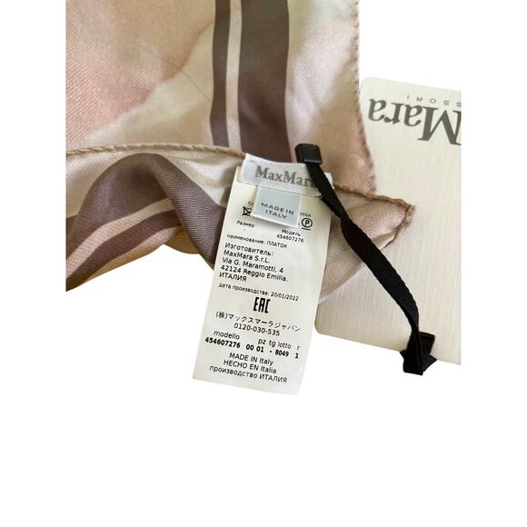 Max Mara 100% Silk Square Scarf Parfumé Mon Âme Made in Italy New with Tags 35" - Picture 6 of 10